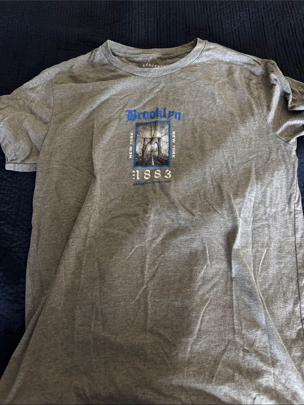 Brooklyn 1883 Gray Graphic Tee - Men's Crewneck Shirt